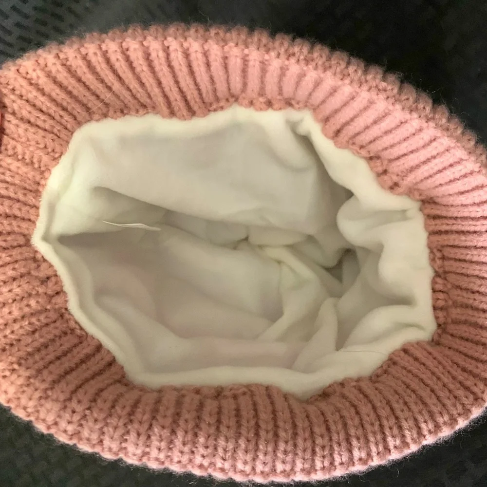 ZUPPAD Kids Pink Knit Pom Pom Beanie
